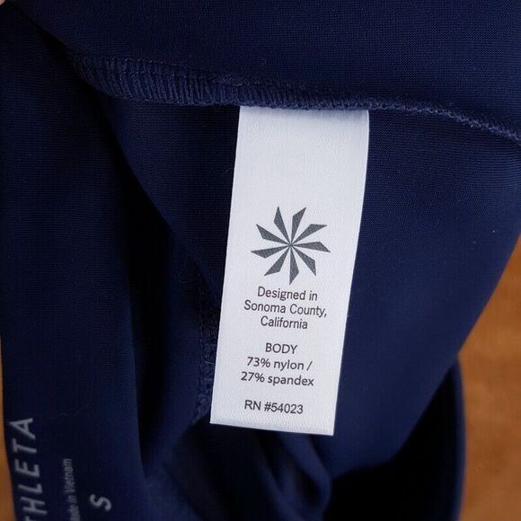 ATHLETA Womens Leggings Small Blue Pull On Zip Pockets Notch Ankle STELLAR - Picture 9 of 11